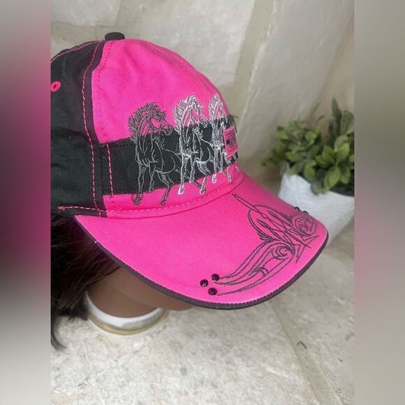 Saddle Brat pink/black baseball cap - Picture 4 of 5